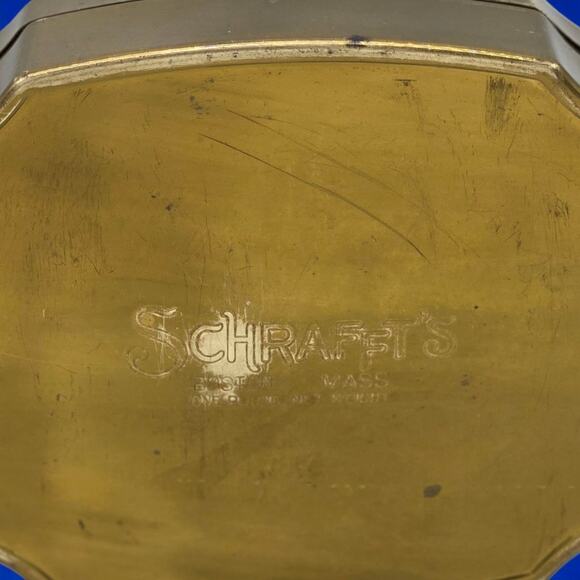 1920s Schraffts Empty Antique Candy Hinged Tin Etched Queen Court-Carry Carriage - Picture 8 of 14